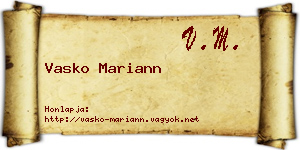 Vasko Mariann névjegykártya