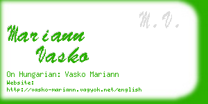 mariann vasko business card